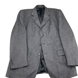Stafford Blazer Men 44R Black‎ Gray Wool Cashmere Chevron Jacket South Africa